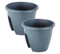 Jardinera Barandilla Balcón, Set 2 Unidades, 29 cm, 7,5 litros, Maceta Colgar (Antracita)