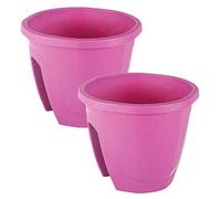 Jardinera Barandilla Balcón, Set 2 Unidades, 29 cm, 7,5 litros, Maceta Colgar (Morado)