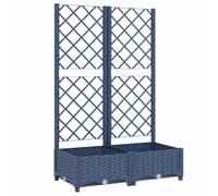 Jardinera con celosía azul gris 80x40x121,5 cm PP