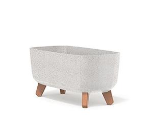 Jardinera con Patas Gracia Case Eco Wood Blanco, 39x19,5x18,7 cm