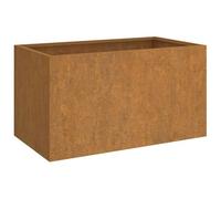 Jardinera Cúbica de Acero Corten, Cama de Jardín Elevada de Aceros Desgastado, Macetas de Aceroe para Exteriores para Patio, Balcón y Jardín (62x40x39cm)