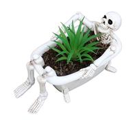 Jardinera de esqueleto - Maceta de resina, escultura decorativa gótica | Ideal para suculentas, cactus y | para mesa de interior, oficina, alféizar de ventana