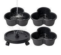 Jardinera de fresas genérica - Maceta apilable de torre vertical de 3 niveles | Macetas de poca magnitud 31,5x13,5 Cm, Jardinera con ruedas extraíbles para suculentas, flores y verduras