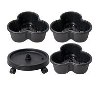 Jardinera de fresas | Plantadora de fresas triple apilable - 3 niveles Torre vertical Maceta apilable | Jardinera con ruedas extraíbles para suculentas flores vegetales y cocidas