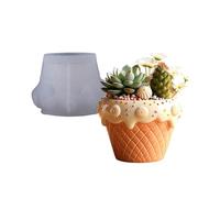 Jardinera de hormigón Gens Flexible Molde de Silicona Artesanal con Patrón de Tejido Detallado para Soporte de Joyas y Arte de Resina Molde de Silicona de Regalo