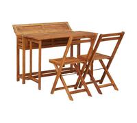 Jardinera de jardín con 2 sillas bistró madera maciza de acacia vidaxl