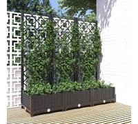 Jardinera de jardín con enrejado, color negro, 120 x 40 x 121,5 cm, PP