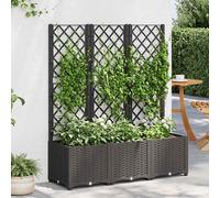 Jardinera de jardín con enrejado, color negro, 120 x 40 x 136 cm, PP