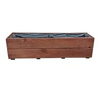 Macetero de Madera FKL para jardín, terraza, Completamente montado, D27 (Nogal, 90 cm)