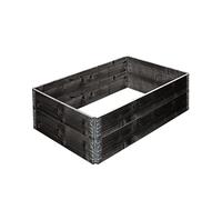 Jardinera de Madera de Abeto, 120 x 80 x 19,5 cm, 2 Unidades, Extensible, barnizada en Negro