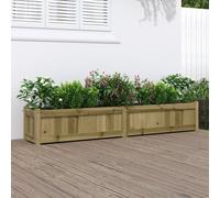 vidaXL Jardinera, Macetero Rectangular, Maceta de Hierbas Flores Plantas, Jardinera para Balcón Terraza Jardín, Madera de Pino Impregnada