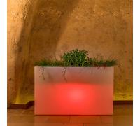 JARDINERA RECTANGULAR CON LUZ RESINA ILUMINACIÓN JARDÍN PLANTAS VARIOS COLORES