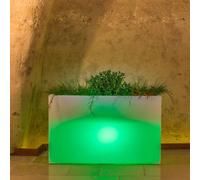 Jardinera Flowerpot De Resina Rectangular 80x35 CM Luz Verde