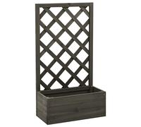Jardinera enrejada de jardín madera abeto gris 50x25x90 cm
