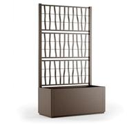 Jardinera Ethica rectangular 80 cm con enrejado color topo