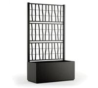 Jardinera Ethica rectangular 80 cm con enrejado grafito