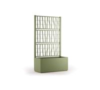 Jardinera Ethica rectangular 80 cm con enrejado verde