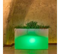 Jardinera Flowerpot De Resina Rectangular 80x35 CM Luz Verde