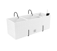 Jardinera Maceta con Aspecto de Ratán con Soportes 4 Colores Maceta Indicador de Nivel de Agua Jardinera de Balcón Jardineras