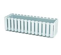 Jardinera Macetero para balcón, aspecto de listones, diseño de valla de listones (580 blanco)