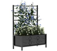 Jardinera Outsunny con trepadora, maceta elevada para jardín, jardinera exterior con diseño de patrón, orificios de drenaje, contenedor.