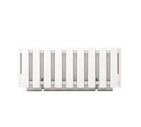 Prosperplast Boardee Fencycase Maceta para Flores Caja de Balcón Maceta para Plantas Diseño Rústico para Uso en Interiores y Exteriores (Largo 380 mm, Blanco)