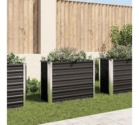 Jardinera para jardín, color antracita, macetero para exterior para interior y terraza, 100 x 40 x 77 cm, acero galvanizado