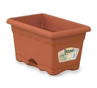 Plastiken 7551 - jardinera con plato integrado colección terra. medida 50 cm 10l. terracota