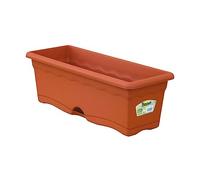 Plastiken - jardinera con plato integrado colección terra. medida 60 cm 12l. terracota