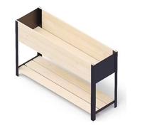 Jardinera Rectangular Alta (118x36x72 Cm) Modern Box High UPYARD Natural Y Negro