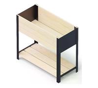 Jardinera Rectangular Alta (78x36x72 Cm) Modern Box High UPYARD Natural Y Negro