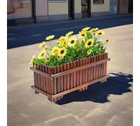 Jardinera Rectangular Larga y Moderna de Madera Maciza para Plantas suculentas, Maceta para Plantas de Interior, Hierbas aromáticas, Mesa, hogar y Exterior.