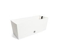 Jardinera Terra Rato de material plástico con maceta interior, color blanco, 60 cm