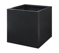 casa.pro Jardinera Vaargel Macetero Alto Cubo Jardinera Exterior Grande para Terraza Jardín Balcón Patio Drenaje Integrado Acero Galvanizado 60 x 60 x 60 cm - Negro