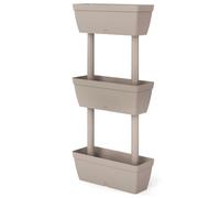 Jardinera vidaXL 3 piezas 100 cm color topo