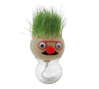 Jardineras con cabezas de hierba - Muñeca Bonsai Grass | Miini Bonsai Plantas de cabeza de hierba en macetas | Cultivo de plantas con cabeza de hierba | Pequeños adornos en maceta con medio de