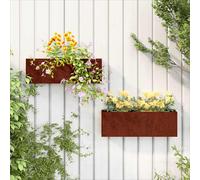 Jardineras de pared 2 uds acero corten oxidado 53x10x17 cm