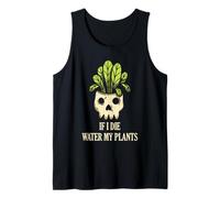 Jardinería Agua Mis Plantas Cráneo Maceta Arte Humor Os Camiseta sin Mangas