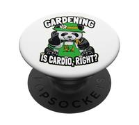 Jardinería Cardio Jardín Herramientas Lindo Oso Panda Jardinero PopSockets PopGrip Adhesivo