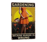 Jardinería Divertida Porque Matar Está Mal Y Bienvenidos A Mi Jardín Letreros Metalicos Letrero De Estaño Pared Cartel De Metal para Habitación Cueva Oficina 30X40cm