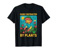 Jardinería fácilmente distraída por plantas Boho Floral para mujer Camiseta
