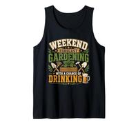 Jardinería Fin de Semana Pronóstico Beber Divertido Amante Camiseta sin Mangas