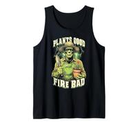 Jardinería Frankenstein Plantas Buen Fuego Malo Jardinero Camiseta sin Mangas