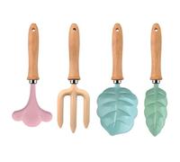 Jardinería Herramientas Set para Niños | Forma De Hoja De 4 Piezas Con Mango De Madera,Niños Jardinero Kit Juguete - Para Niños Niñas Detrás Jardín Hornear Césped