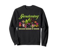 Jardinería Lindo Amante de los Gatos Humor Oscuro Floral jardín Cita Arte Sudadera