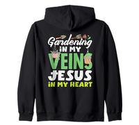 Jardinería Mis Venas Jesús Amante de Las Plantas Jardinero Sudadera con Capucha