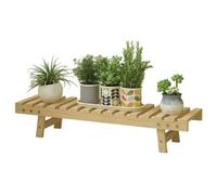 Jardinería Plantas De Un Solo Nivel, Estante Macetas Interior Exterior Soporte para Plantas Jardín Balcón Patio Sala Estar Organiza Suculentas Potos Vegetación(Wood Color,110 * 25 * 18cm)