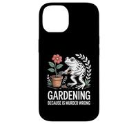 Jardinería porque el asesinato es incorrecto Rana humorística espeluznante Carcasa para iPhone 14