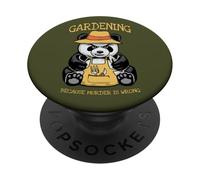 Jardinería Porque el Asesinato está Mal Amante de Las Plantas Panda Malvado PopSockets PopGrip Adhesivo