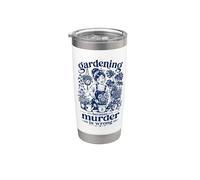 Jardinería porque el asesinato está mal Funny Boho Houseplant Girl Vaso térmico de acero inoxidable de doble pared